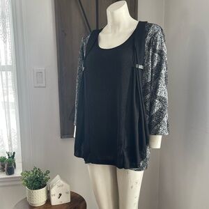 💝5/$25💖 Claire France Blouse With Mock Cardigan Size 2X
